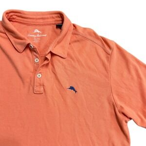 Tommy Bahama Men's XL Coral‎ Orange Pima Cotton Blend Polo Shirt Classic Fit